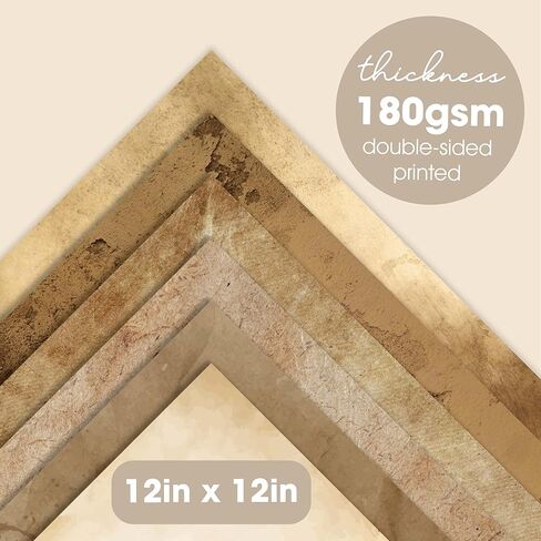 Vintage 12x12 Scrapbooking Cardstock Decorative Paper - 36 Sheets - for Card Making Journaling Planner Origami Textured Decorative Scrapbook Paper Scrapbook Materials Supplies in Saudi Arabia