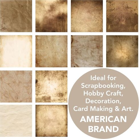 Vintage 12x12 Scrapbooking Cardstock Decorative Paper - 36 Sheets - for Card Making Journaling Planner Origami Textured Decorative Scrapbook Paper Scrapbook Materials Supplies in Saudi Arabia