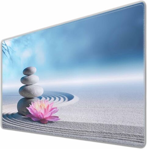 Zen Meditation Harmony Desk Mouse Pad Mat Lotus Flower and Stack of Stones Extended Gaming Keyboard Mousepad for Computer,Home,Office 35.4"X15.7" in Saudi Arabia