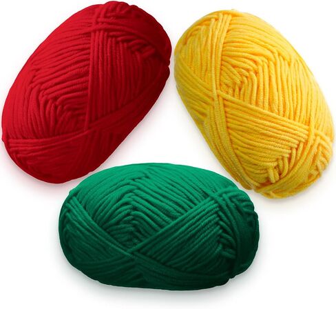 3 Skeins Yarn for Black History Month Knitting Yarn Milk Cotton Yarn DIY Rasta Crafts Gift African American Party Decoration Juneteenth(Red Green Black) in Saudi Arabia