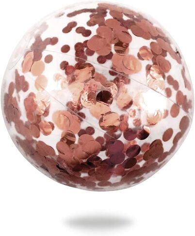 Minnidip Clear 20" Beach Ball with Gold Confetti Inside - Cue The Confetti! Collection in Saudi Arabia