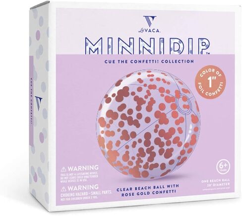 Minnidip Clear 20" Beach Ball with Gold Confetti Inside - Cue The Confetti! Collection in Saudi Arabia