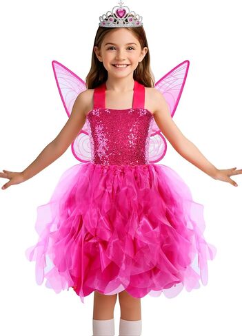 Soyoekbt Fairy Costume for Girls Princess Tutu Dress with Butterfly Wings for Girls Birthday Party Dress Up in Kuwait