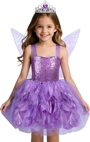 Soyoekbt Fairy Costume for Girls Princess Tutu Dress with Butterfly Wings for Girls Birthday Party Dress Up in Kuwait
