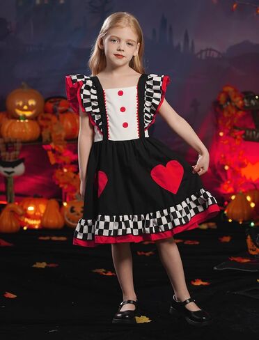 Imekis Toddler Kids Halloween Cosplay Cosplay Sleeve Print Princess Dress Girls Cake Cake Smash Photo 1-6t in Kuwait