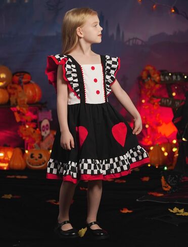 Imekis Toddler Kids Halloween Cosplay Cosplay Sleeve Print Princess Dress Girls Cake Cake Smash Photo 1-6t in Kuwait