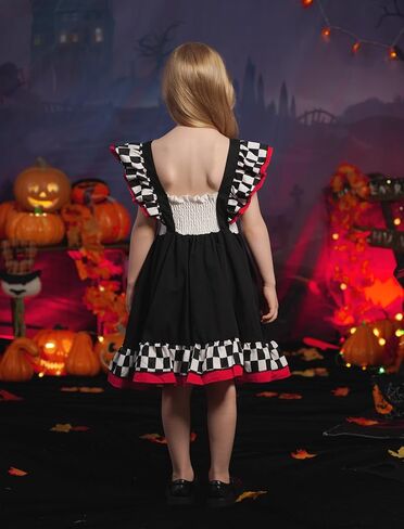 Imekis Toddler Kids Halloween Cosplay Cosplay Sleeve Print Princess Dress Girls Cake Cake Smash Photo 1-6t in Kuwait