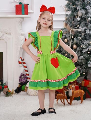 Imekis Toddler Kids Halloween Cosplay Cosplay Sleeve Print Princess Dress Girls Cake Cake Smash Photo 1-6t in Kuwait