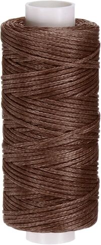 uxcell Leather Sewing Waxed Thread, 284 Yards / 260m 0.8mm 150D Flat Polyester All-Purpose Threads for Leather Crafts, Bookbinding, Denim Blue in Saudi Arabia