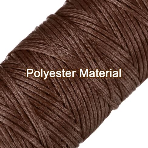 uxcell Leather Sewing Waxed Thread, 284 Yards / 260m 0.8mm 150D Flat Polyester All-Purpose Threads for Leather Crafts, Bookbinding, Denim Blue in Saudi Arabia