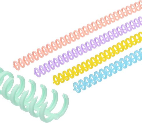 PATIKIL 12mm(1/2") Plastic Spiral Binding Coils, 50 Pcs Set Binding Spirals 85 Sheet Capacity 3:1 Pitch Binding Spirals for Binding Paper Sheets, Multicolor in Kuwait