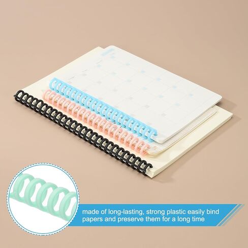 PATIKIL 12mm(1/2") Plastic Spiral Binding Coils, 50 Pcs Set Binding Spirals 85 Sheet Capacity 3:1 Pitch Binding Spirals for Binding Paper Sheets, Multicolor in Kuwait