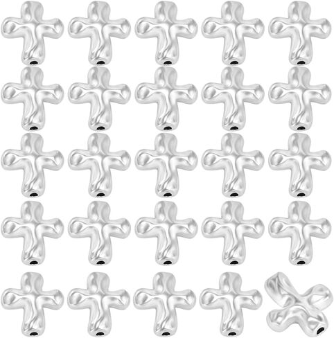 1 مربع 80pcs الفضة عبر الخرزات المتقاطع المتقاطع حبات صغيرة التبتية سبيكة العتيقة الصلبان الصلبان المعدنية الصلبان حبة لمجوهرات مصنوعة المجوهر in Kuwait