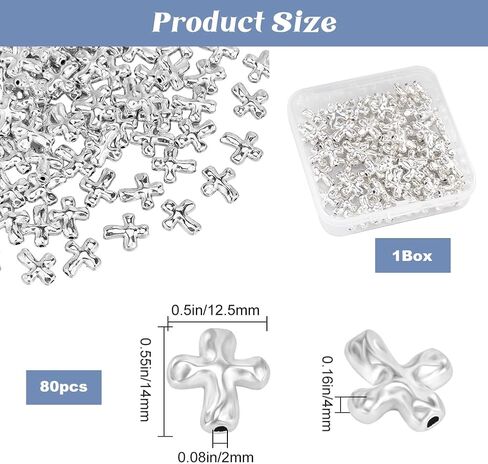 1 مربع 80pcs الفضة عبر الخرزات المتقاطع المتقاطع حبات صغيرة التبتية سبيكة العتيقة الصلبان الصلبان المعدنية الصلبان حبة لمجوهرات مصنوعة المجوهر in Kuwait
