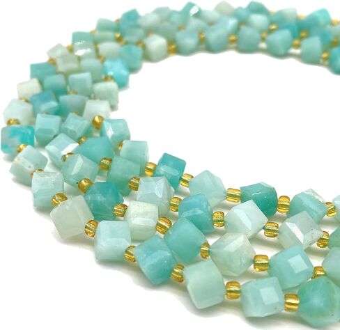 ABCGEMS Brazilian Tri-Color Rainbow Rutilated Quartz Beads (A Revolutionary Cutting Technique) Diamond-Cut Diagonal-Drilled 3D Magical-Cube 6mm (Corner-to-Corner 8mm) in Kuwait