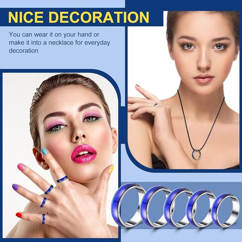 Yinkin 30 Pcs Mood Rings Bulk for Kids Size 6-10 Vintage Mixed Color Changing Emotion Rings Sensitive Mood Jewelry for Girls Boys Women Men Christmas Gifts Birthday Party Favors Costume Props in Saudi Arabia