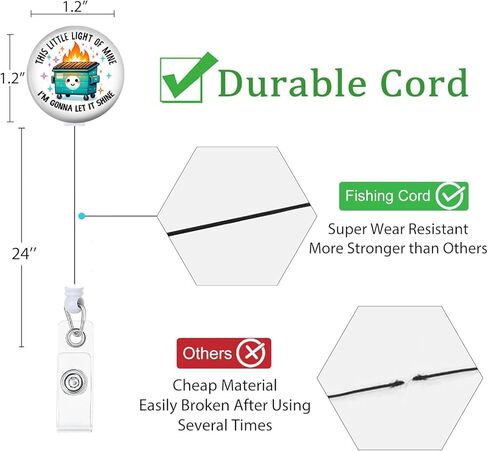 Funny Dumpster Fire Retractable ID Badge Reel Holder with Swivel Alligator Clip for Nurse Teacher Student Office Worker Accessories in Kuwait