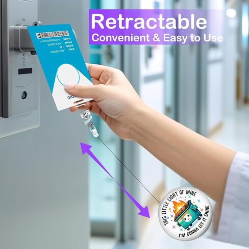 Funny Dumpster Fire Retractable ID Badge Reel Holder with Swivel Alligator Clip for Nurse Teacher Student Office Worker Accessories in Kuwait