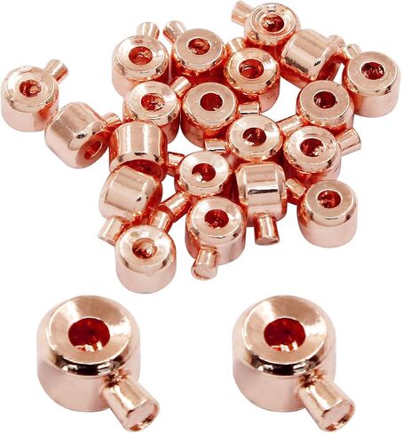 20Pcs Rose Gold Crimp Beads 18K Rose Gold Plated Beads 3mm Loose Rondelle Spacer Beads Metal Bead Spacers Beads for DIY Bracelet Necklace Jewelry Making in Saudi Arabia