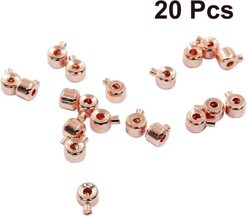 20Pcs Rose Gold Crimp Beads 18K Rose Gold Plated Beads 3mm Loose Rondelle Spacer Beads Metal Bead Spacers Beads for DIY Bracelet Necklace Jewelry Making in Saudi Arabia