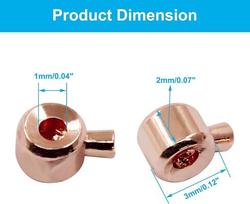 20Pcs Rose Gold Crimp Beads 18K Rose Gold Plated Beads 3mm Loose Rondelle Spacer Beads Metal Bead Spacers Beads for DIY Bracelet Necklace Jewelry Making in Saudi Arabia
