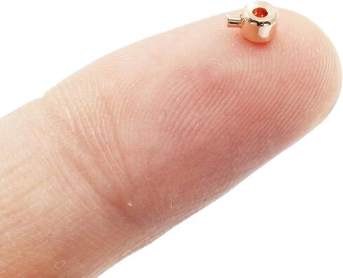20Pcs Rose Gold Crimp Beads 18K Rose Gold Plated Beads 3mm Loose Rondelle Spacer Beads Metal Bead Spacers Beads for DIY Bracelet Necklace Jewelry Making in Saudi Arabia