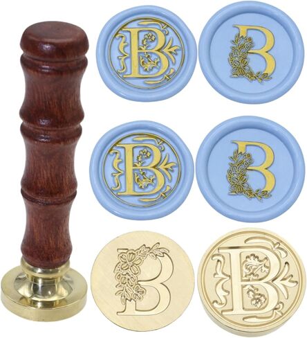 Frame Wax Seal Stamp, Atopbb 3D Embossed Frame Relief Carving Wax Sealing Stamp, Frame Wax Stamp Head Wood Stamp Handle, Wax Stamp for Wedding Invitations, Letter Sealing (F06) in Kuwait