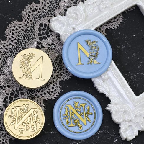 Frame Wax Seal Stamp, Atopbb 3D Embossed Frame Relief Carving Wax Sealing Stamp, Frame Wax Stamp Head Wood Stamp Handle, Wax Stamp for Wedding Invitations, Letter Sealing (F06) in Kuwait