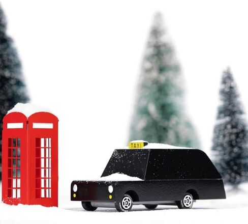 CandyCar® Wooden Diecast Collection - سيارة أجرة لندن ، سيارة خشب الزان الممتازة مصنوعة يدويًا in Saudi Arabia
