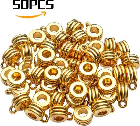 Aylifu Bails Beads, Tibetan Bail Tube Bead Spacer Beads Carrier Hanger Connector Links for European Charm Bracelet Jewelry Making in Saudi Arabia
