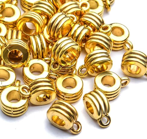 Aylifu Bails Beads, Tibetan Bail Tube Bead Spacer Beads Carrier Hanger Connector Links for European Charm Bracelet Jewelry Making in Saudi Arabia