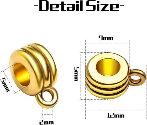 Aylifu Bails Beads, Tibetan Bail Tube Bead Spacer Beads Carrier Hanger Connector Links for European Charm Bracelet Jewelry Making in Saudi Arabia