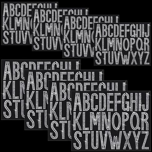 208 Pcs 2 Inch 3 Inch Rhinestone Alphabet Letter Stickers Glitter Large Self Adhesive Letters Bling Gemstone Alphabet Stickers for DIY Graduate Wedding Decoration(Silver) in Saudi Arabia