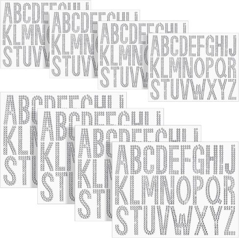 208 Pcs 2 Inch 3 Inch Rhinestone Alphabet Letter Stickers Glitter Large Self Adhesive Letters Bling Gemstone Alphabet Stickers for DIY Graduate Wedding Decoration(Silver) in Saudi Arabia