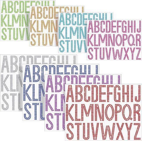 208 Pcs 2 Inch 3 Inch Rhinestone Alphabet Letter Stickers Glitter Large Self Adhesive Letters Bling Gemstone Alphabet Stickers for DIY Graduate Wedding Decoration(Silver) in Saudi Arabia