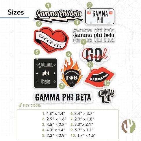 Desert Cactus Gamma Phi Beta Sticker Decal Laptop Water Bottle Car (Rock & Roll Sheet) in Saudi Arabia