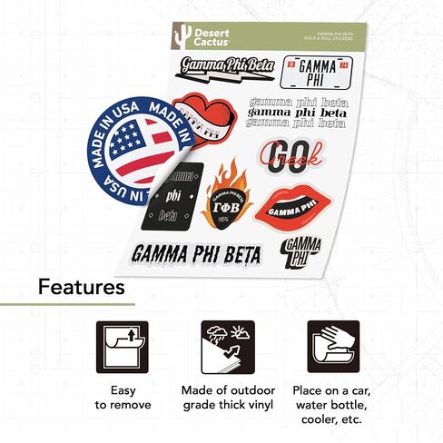 Desert Cactus Gamma Phi Beta Sticker Decal Laptop Water Bottle Car (Rock & Roll Sheet) in Saudi Arabia