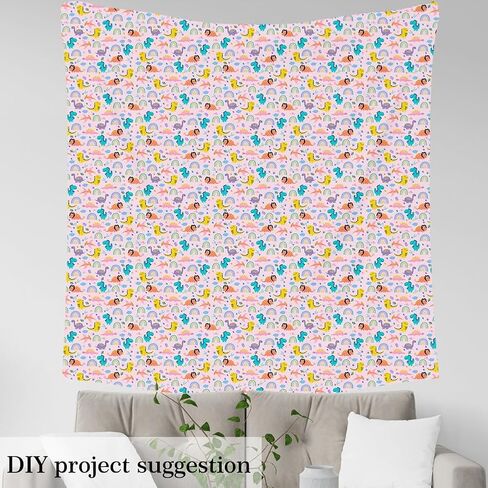 Feelyou Dinosaur Fabric by The Yard 5 Yard Kids 3D Digital Print Upholstery Fabric for Chairs for Boys Girls Teens Jungle Dino Waterproof Outdoor Fabric Rainbow Reupholstery Fabric Decor Room Decor in Saudi Arabia