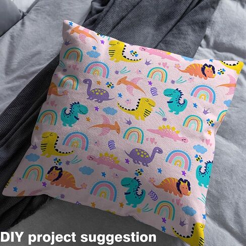 Feelyou Dinosaur Fabric by The Yard 5 Yard Kids 3D Digital Print Upholstery Fabric for Chairs for Boys Girls Teens Jungle Dino Waterproof Outdoor Fabric Rainbow Reupholstery Fabric Decor Room Decor in Saudi Arabia