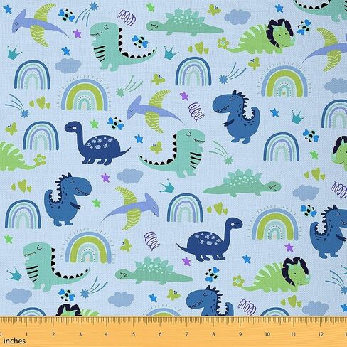 Feelyou Dinosaur Fabric by The Yard 5 Yard Kids 3D Digital Print Upholstery Fabric for Chairs for Boys Girls Teens Jungle Dino Waterproof Outdoor Fabric Rainbow Reupholstery Fabric Decor Room Decor in Saudi Arabia
