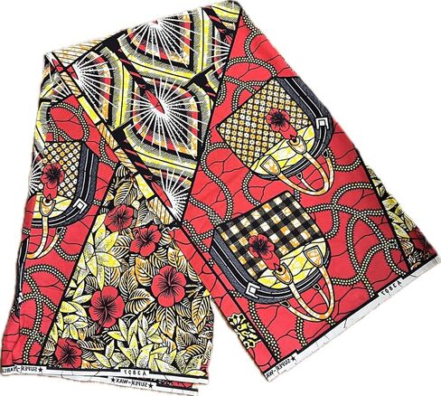 African Print Fabric, Cotton Ankara, 1 Yard, Africa Ethnic Pattern, Printed Fabric, Tribal Print, One Yard, Ankara Wax (B9) in Kuwait