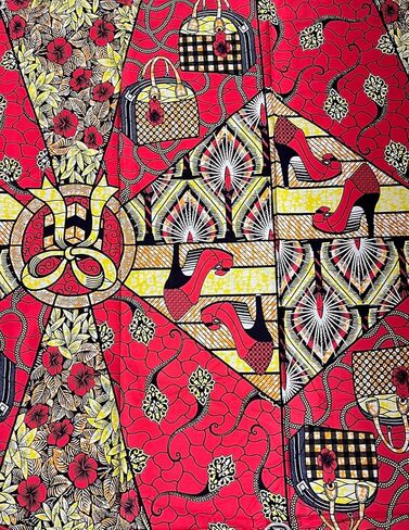 African Print Fabric, Cotton Ankara, 1 Yard, Africa Ethnic Pattern, Printed Fabric, Tribal Print, One Yard, Ankara Wax (B9) in Kuwait