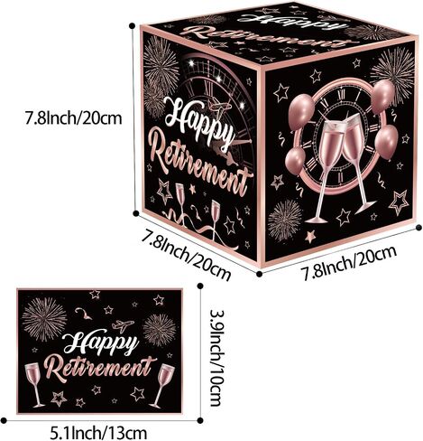 Happy Retirement Party Decorations for Men Women, Retirement Party Favors Well Wish and Advice Cards Banner Backdrop Honeycomb Centerpiece, Retirement Going Away Party Supplies（Black and Pink） in Saudi Arabia