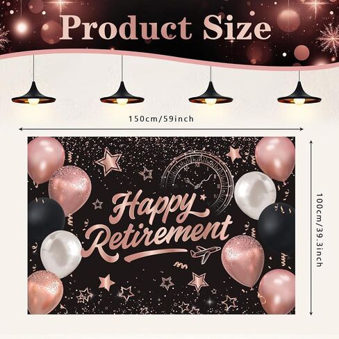 Happy Retirement Party Decorations for Men Women, Retirement Party Favors Well Wish and Advice Cards Banner Backdrop Honeycomb Centerpiece, Retirement Going Away Party Supplies（Black and Pink） in Saudi Arabia