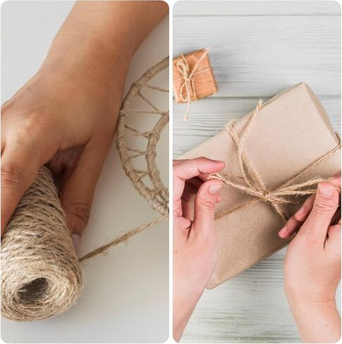 Natural Jute Twine String 1/25 Inch 1312 ft Thin Ribbon Hemp Twine for Craft Projects Gardening Art Artworks Home Wedding Decor Durable Twine Gift Wrapping Packing(1mm,400m) in Saudi Arabia