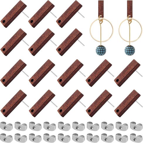 Wood Earrings Studs for Jewelry Making,80Pcs Wooden Earring Posts Wood Earrings Findings Earring Pin Stud Bulk with Ear Backs Wooden Stud Earrings Posts for Jewelry Findings Earring Making Supplies in Kuwait