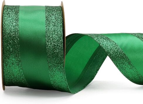 Laribbons Glitter الشريط السلكي 2.5 بوصة عريض 10 ياردة شمبانيا الذهب الشبكات الشبكة الساتان لزجاء شجرة عيد الميلاد ، القوس الزهور ، حرفة ، غلاف الهدايا ، ديكور المنزل in Kuwait