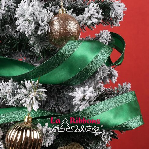 Laribbons Glitter الشريط السلكي 2.5 بوصة عريض 10 ياردة شمبانيا الذهب الشبكات الشبكة الساتان لزجاء شجرة عيد الميلاد ، القوس الزهور ، حرفة ، غلاف الهدايا ، ديكور المنزل in Kuwait