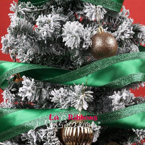 Laribbons Glitter الشريط السلكي 2.5 بوصة عريض 10 ياردة شمبانيا الذهب الشبكات الشبكة الساتان لزجاء شجرة عيد الميلاد ، القوس الزهور ، حرفة ، غلاف الهدايا ، ديكور المنزل in Kuwait