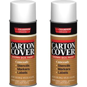 Champion Sprayon Carton Cover Brown Box Paint net 12 oz. Count 2.